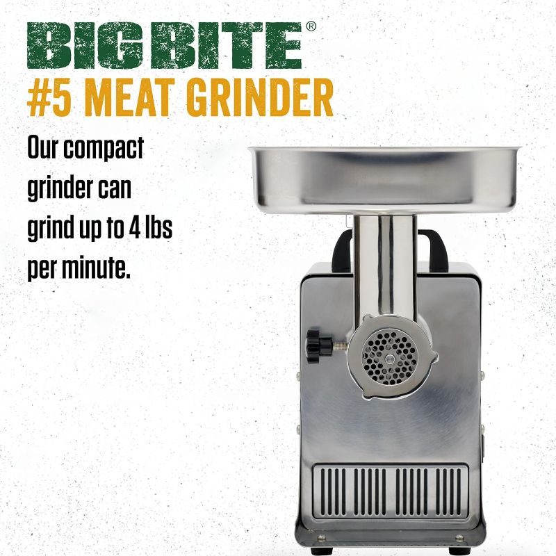 Photo 3 of LEM Products 17791 Big Bite #8 .5HP Stainless Steel Electric Meat Grinder