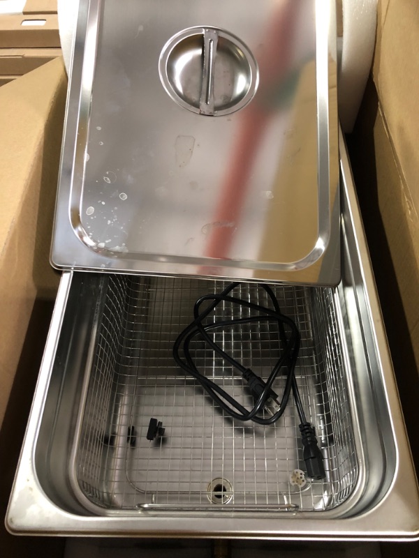 Photo 2 of **NON-REFUNDABLE FOR PARTS** VEVOR 30L Industrial Ultrasonic Cleaner with Digital Timer&Heater 1200W