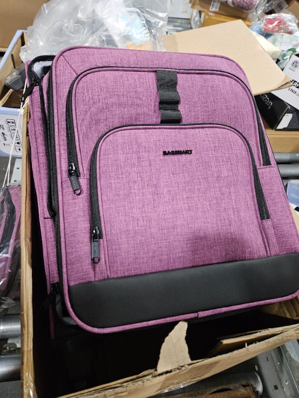 Photo 3 of 2 Piece Luggage Sets, BAGSMART Expandable Carry on Luggage Enigmatic Violet