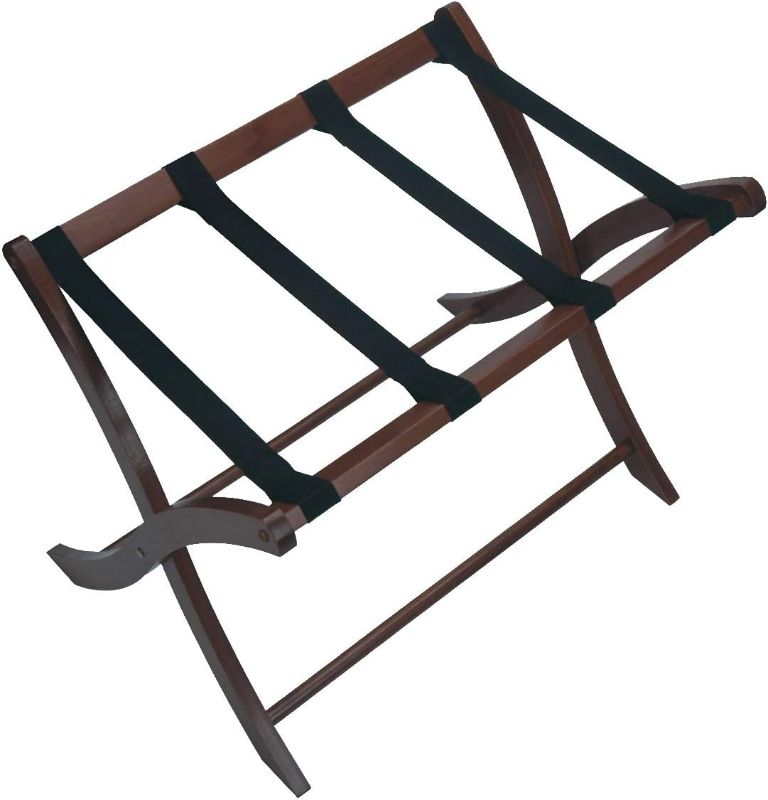 Photo 1 of ***DAMAGED - NONREFUNDABLE - NOT FUNCTIONAL - FOR PARTS ONLY - SEE PICTURES***
Winsome Wood Luggage Rack, Walnut + Winsome 92436 Luggage Rack with Shelf_Bundle