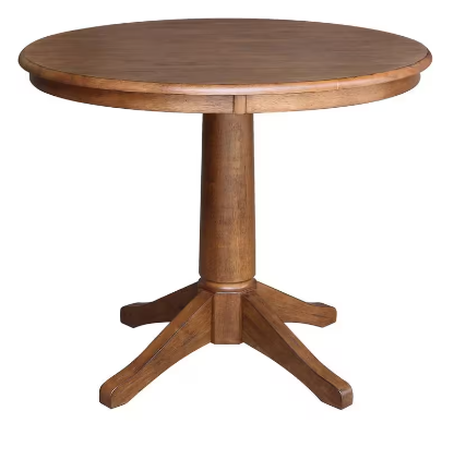 Photo 1 of **BASE AND STOCK ONLY** 36 in. Bourbon Oak Round Pedestal