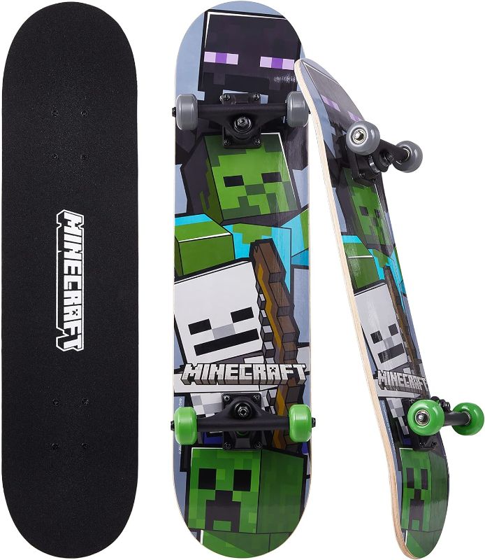 Photo 1 of **STOCK IMAGE FOR REFERENCE** Minecraft 31 inch Skateboard, 9-ply Maple Deck