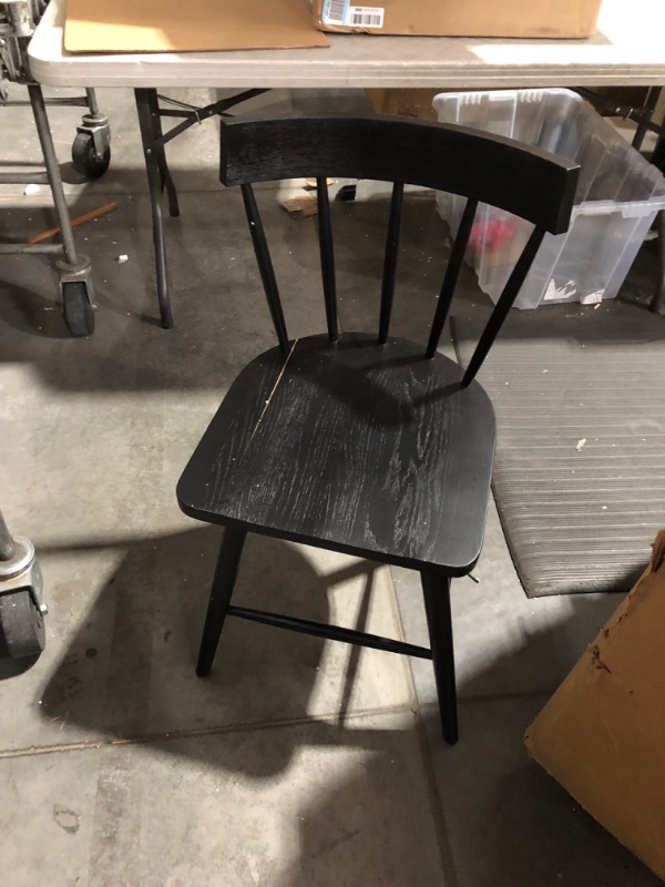 Photo 5 of ***MISSING HARDWARE - CRACKED AND SPLIT - SEE PICTURES***
POLY & BARK HAVA Dining Chair, Black