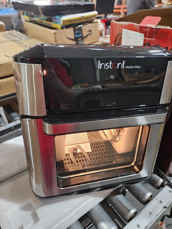 Photo 2 of **FOR PARTS ONLY** Instant Vortex Plus Air Fryer Oven 7 in 1 with Rotisserie, with 6-Piece Pyrex Littles Cookware