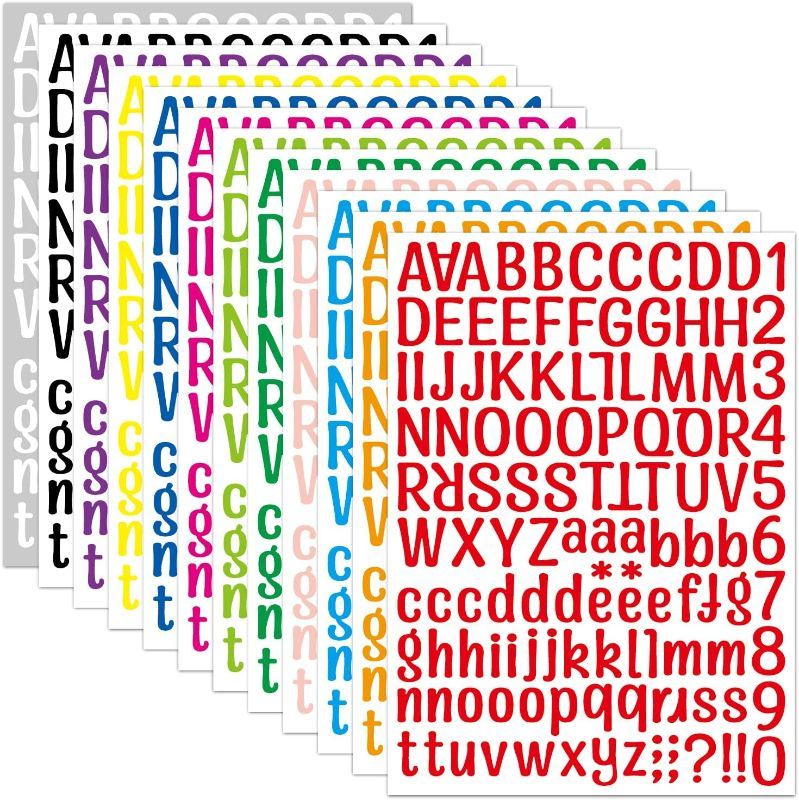 Photo 1 of **NON-REFUNDABLE PACK OF 3**12 Sheets Alphabet Stickers,Vinyl Self-Adhesive Number Alphabet Letter