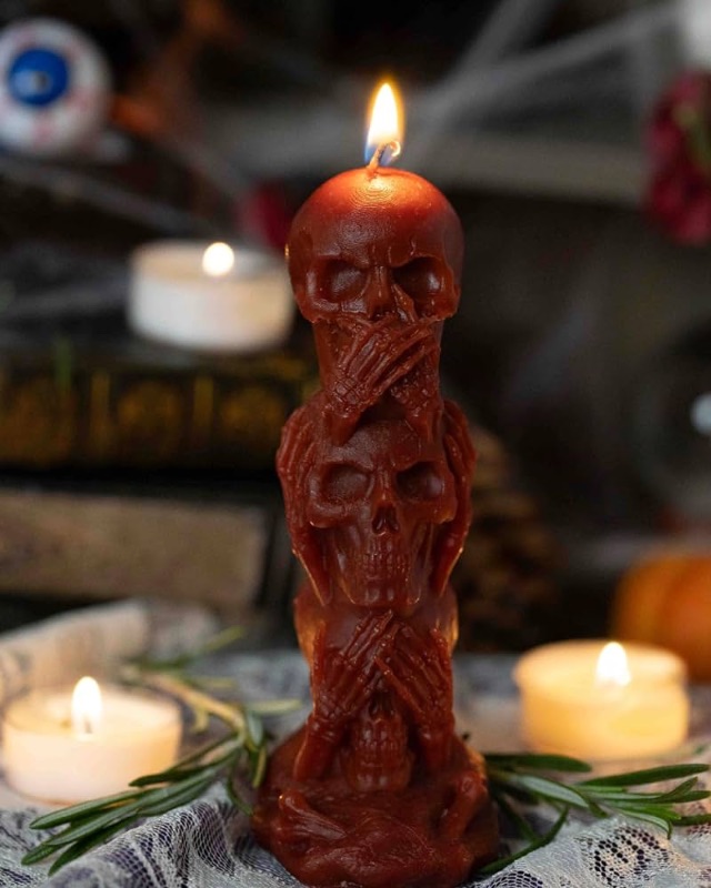 Photo 1 of **NON-REFUNDABLE PACK OF 2d**Red Color, 5.5 INCH Tall & 135 GMS, Pillar Skull Heads 