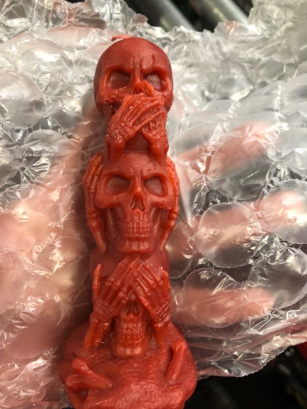 Photo 2 of **NON-REFUNDABLE PACK OF 2d**Red Color, 5.5 INCH Tall & 135 GMS, Pillar Skull Heads 