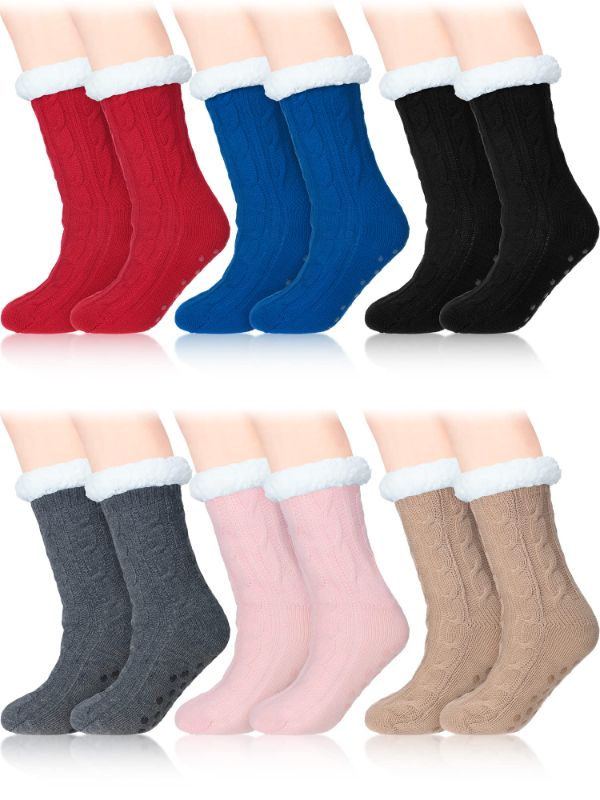 Photo 1 of Foaincore 6 Pairs Women's Winter Slipper Socks Assorted Colors