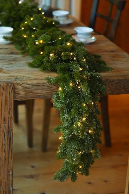 Photo 1 of Christmas Garland with LED Lights, Battery Operated 6ft