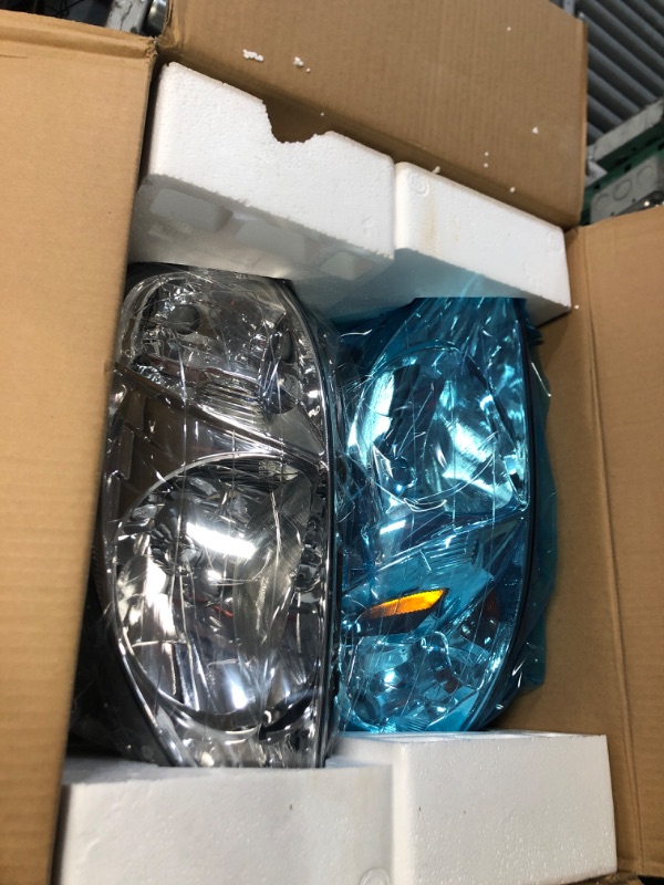 Photo 2 of AS for 99 00 Honda Civic Headlight Assembly Compatible with 1999-2000 Honda Civic EK EX EL2/3/4 Door with Chrome Housing Amber Reflector Passenger and Driver Side