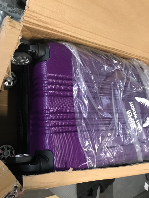 Photo 2 of (READ FULL POST) Rockland London Hardside Spinner Wheel Luggage, Purple, Carry-On 20-Inch Carry-On 20-Inch Purple