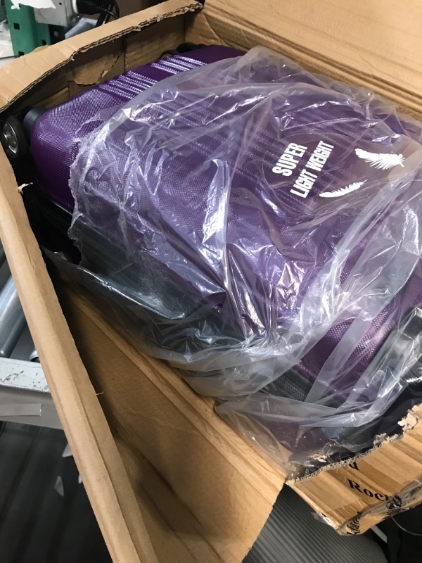 Photo 1 of (READ FULL POST) Rockland London Hardside Spinner Wheel Luggage, Purple, Carry-On 20-Inch Carry-On 20-Inch Purple