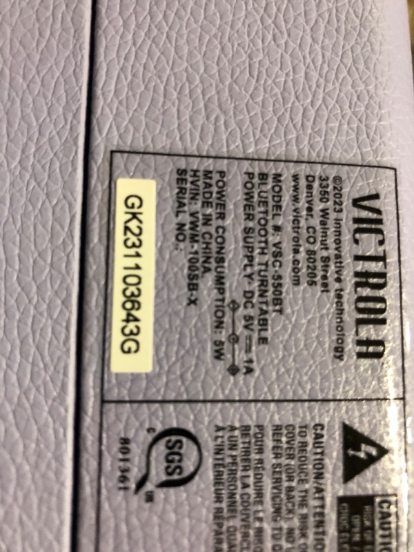 Photo 4 of **The 45 & 33 settings do not work correctly**
Victrola Vintage 3-Speed Bluetooth Portable Suitcase Record Player with Built-in Speakers 