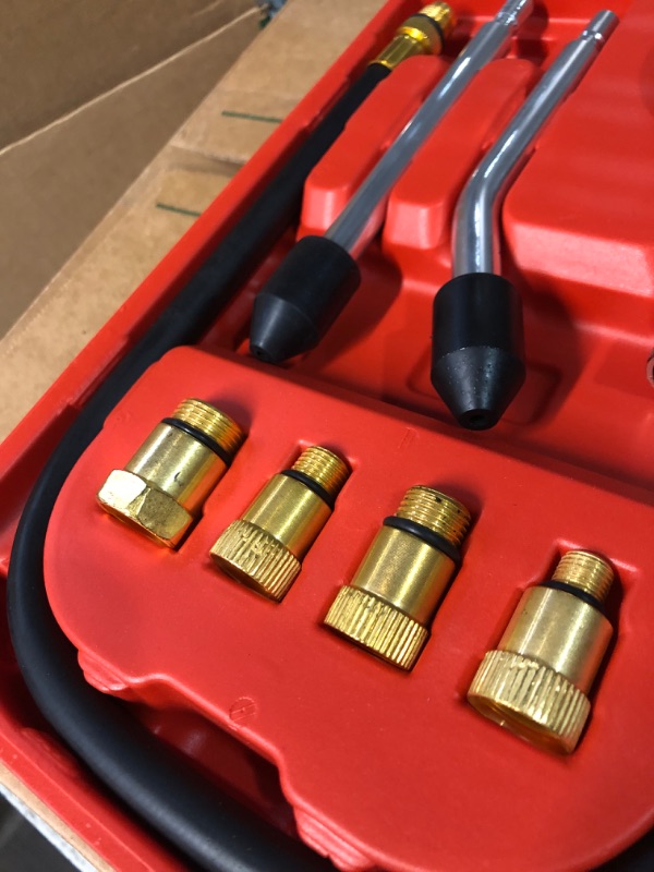 Photo 1 of Professional Petrol Engine Compression Tester Kit Set for Automotives and Motorcycles Red