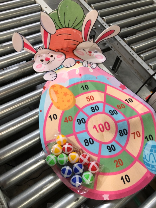 Photo 4 of  Easter Dart Board Game, Cute Bunny Party Board Games with 12 Stick Velcro Balls