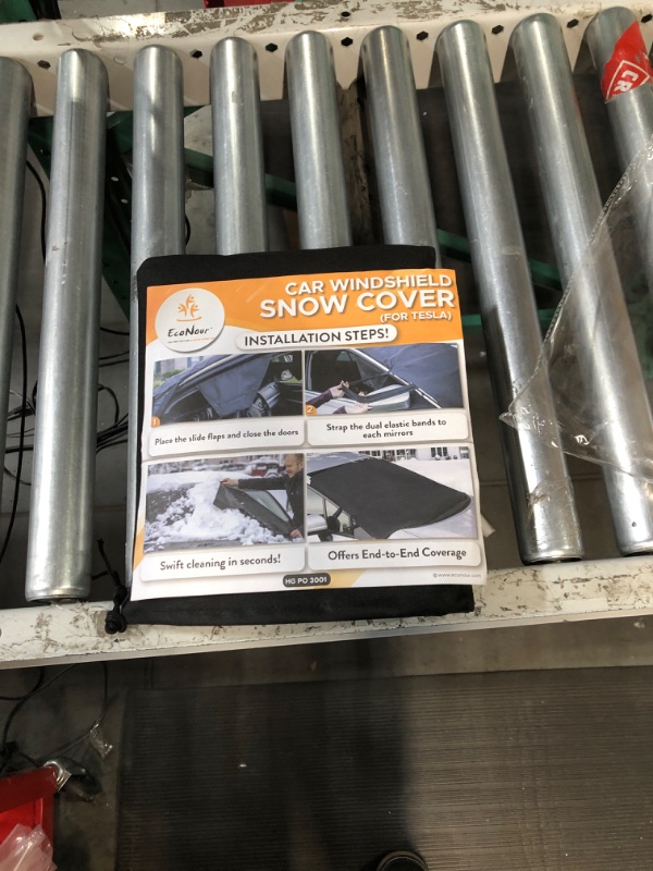 Photo 1 of EcoNour Snow Cover Tesla Model 3/Y/S/X | Designed with Windproof Double Elastic Strap | Windshield Cover for Ice & Snow | Enhanced 600D 
