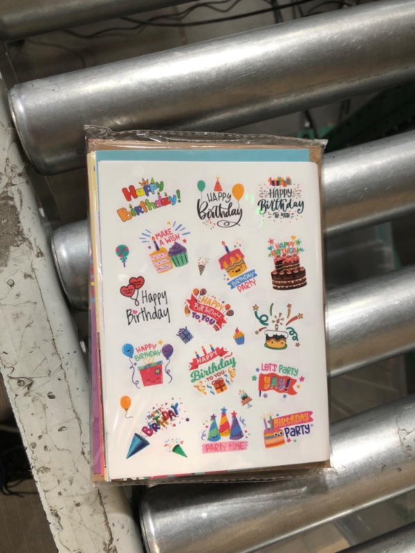Photo 1 of 160 Set Unique Happy Birthday Card Assorted Bulk with Blank Envelopes 16 Sheets Stickers 20 Styles 4 x 6 Inches Birthday Greetings Cards for Adults Business Office Celebrations Kids