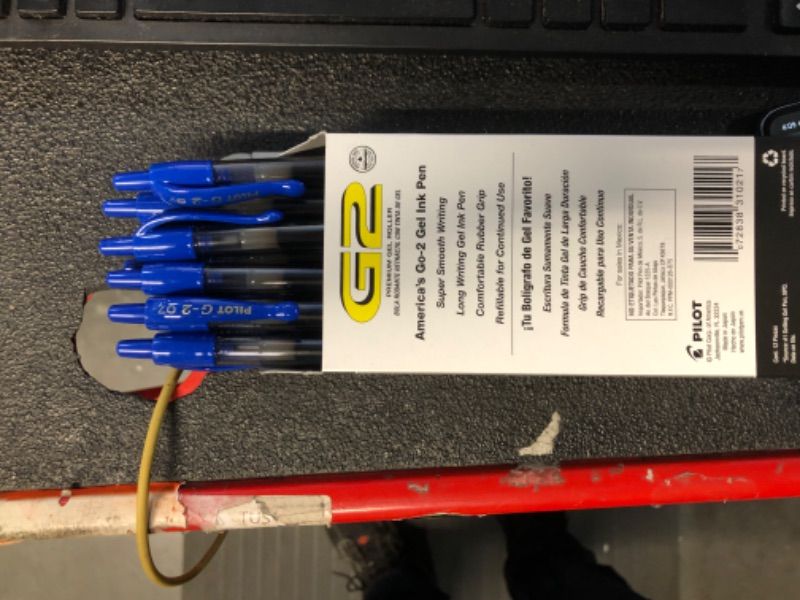 Photo 4 of Pilot, G2 Premium Gel Roller Pens, Fine Point 0.7 mm, Blue, Pack of 12 Blue Ink