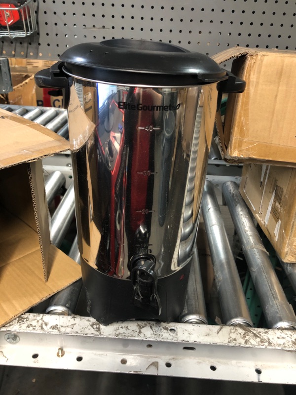 Photo 2 of **READ NOTES BELOW***Elite Gourmet CCM040 Stainless Steel 40 Cup Coffee Urn Removable Filter For Easy Cleanup, Two Way Dispenser with Cool-Touch Handles