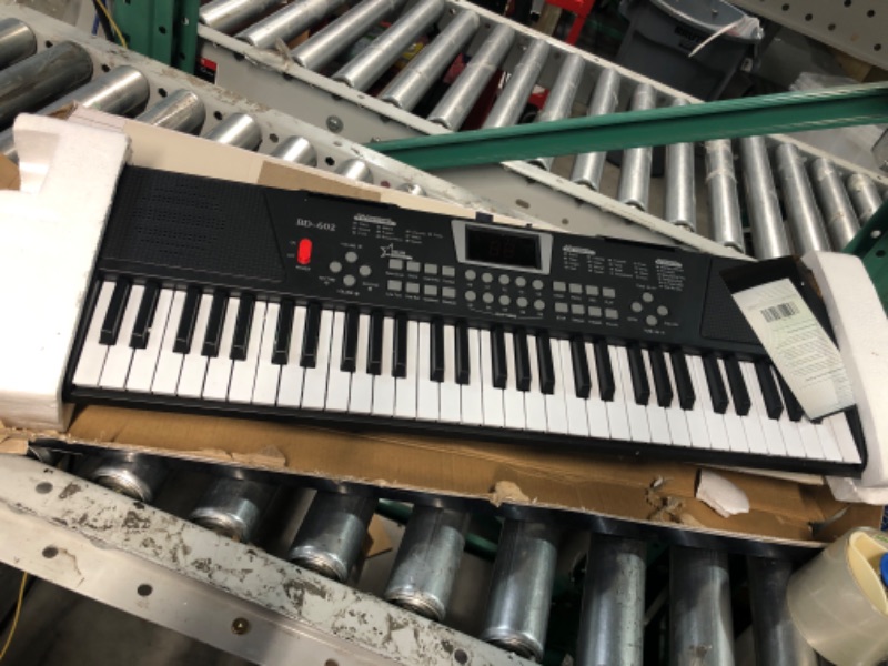 Photo 2 of **NO MICROPHONE OR POWER CORD** AersGu Piano Keyboard - 61 Key Keyboard Piano, Electric Piano Music Keyboard Microphone, Sheet Music Stand and Power Supply, 