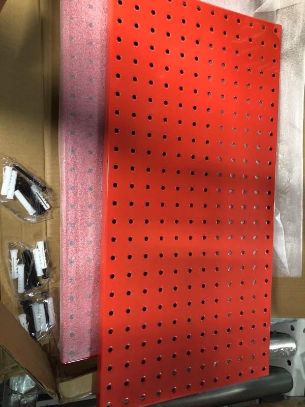 Photo 2 of **STOCK PHOTO REFERENCE ONLY***
TORACK 3Pcs Metal Pegboard Panels-RED