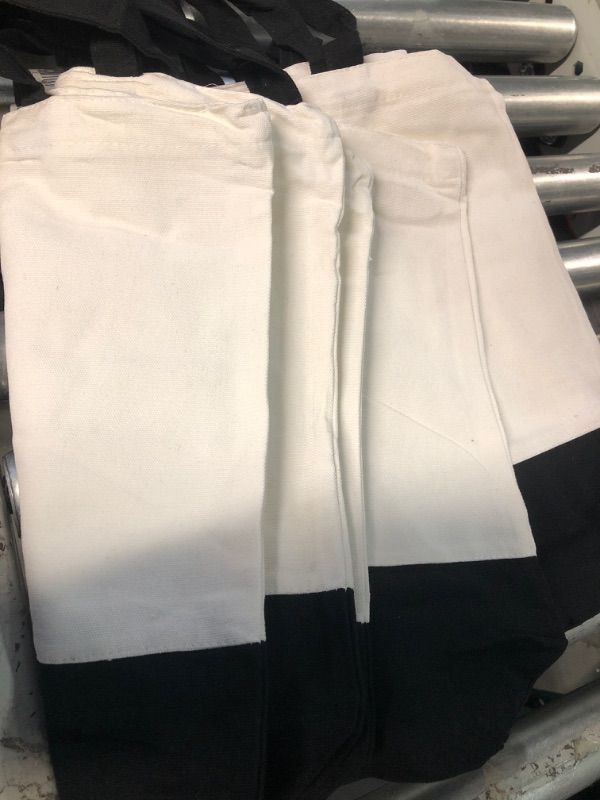 Photo 1 of  Large Canvas Tote Bags Reusable Grocery Cloth Bags Plain 4pk