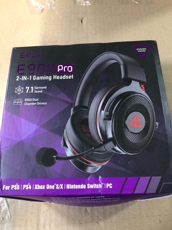 Photo 2 of EKSA E900 Pro USB Gaming Headset for PC - Computer Headset with Detachable Noise Cancelling Mic