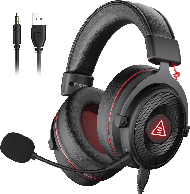 Photo 1 of EKSA E900 Pro USB Gaming Headset for PC - Computer Headset with Detachable Noise Cancelling Mic