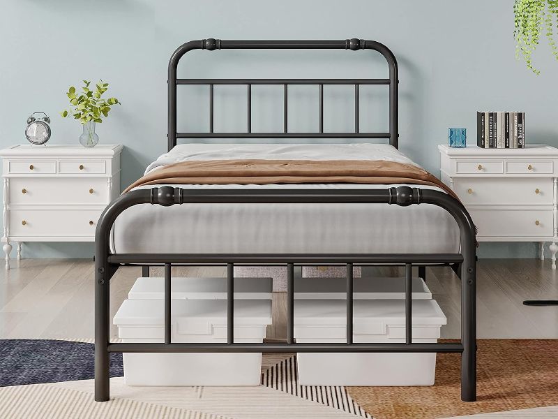 Photo 1 of ***STOCK PHOTO REFERENCE ONLY**
 14 inch Twin Bed Frame Metal Platform Mattress Foundation with headboard 