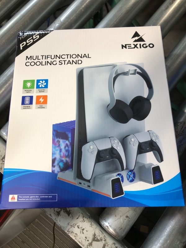 Photo 1 of NexiGo PS5 Slient Cooling Stand with RGB LED Light, Dual Charging Station Compatible