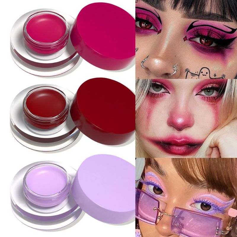 Photo 1 of evpct 3Pcs Rose red Dark red Light Purple Gel Eyeliner Waterproof (2pk Bundle)