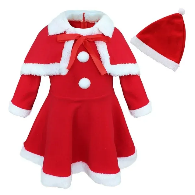 Photo 1 of Christmas Dress Costume Fleece Santa Claus Outfit GIRL SIZE M