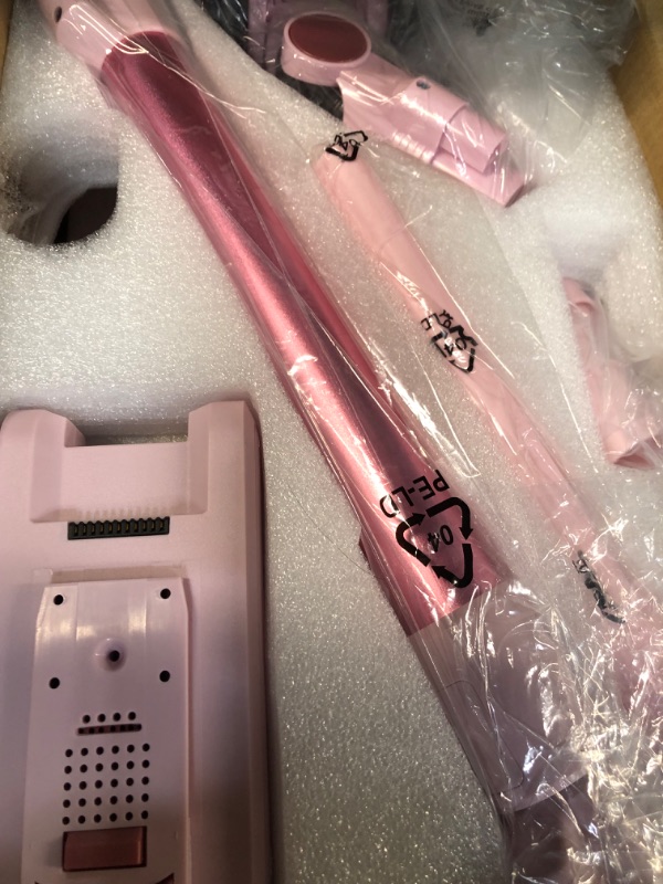Photo 1 of Homeika Cordless Stick Vacuum Cleaner, 20Kpa Powerful Suction Vacuum Cleaner with LED Display, 30 Min Runtime Detachable Battery, 1.5L Dust Cup, for Carpet and Hard Floor Pet Hair (Pink)