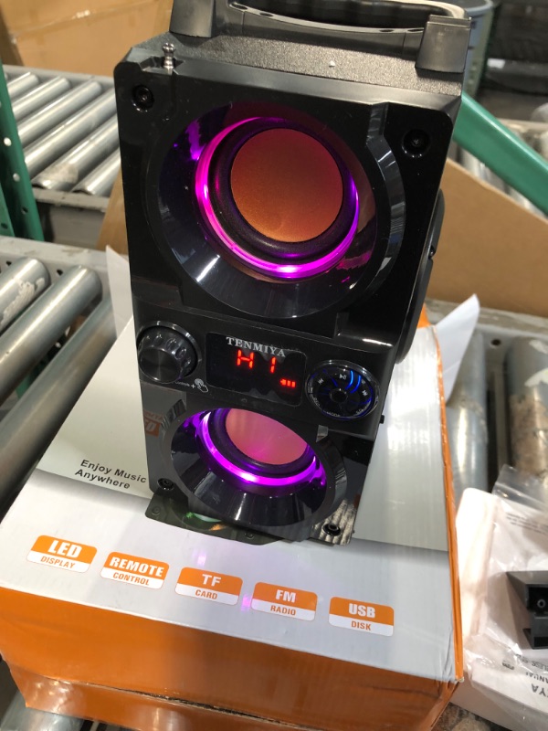 Photo 3 of Bluetooth Speaker, 40W (60W Peak) Portable Wireless Speaker with Colorful Lights, Double Subwoofer Heavy Bass, FM Radio, MP3 Player, Loud Stereo Speaker for Home Outdoor Party Camping