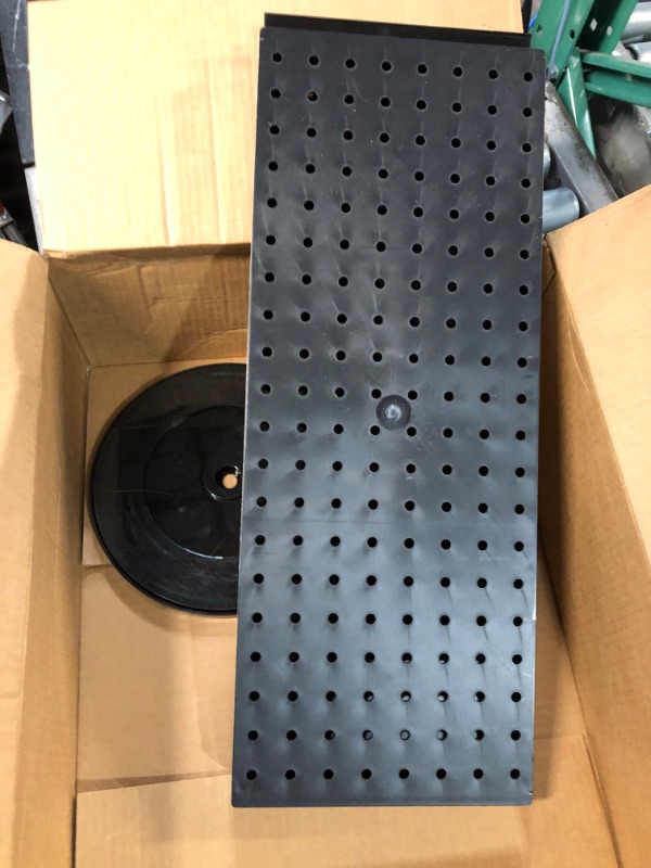 Photo 4 of **MISSING HARDWARE**
Azar Displays 700509-BLK-SPN 8-Inch W by 20-Inch H Revolving Base Pegboard Counter Unit, Black Revolving Base Black