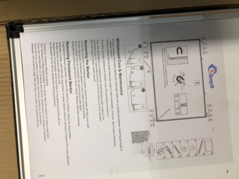 Photo 4 of XBoard Magnetic Dry Erase Board/Whiteboard, 36 X 24 Inches, Double Sided White Board,1 Dry Eraser & 3 Dry Erase Markers & 4 Push Pin Magnets 36" x 24"