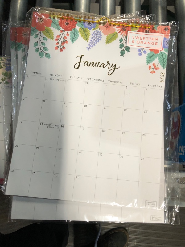 Photo 2 of **4 Pack** S&O Vertical Floral Wall Calendar from January 2024-June 2025