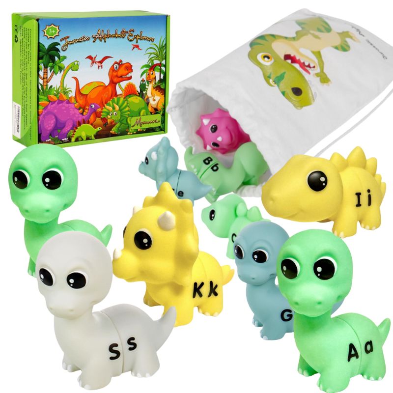 Photo 1 of Dinosaur Alphabet Learning Toys with Uppercase and Lowercase for 2 3 4 5 Year Old - 13 Dinos - 26 Letters - Preschool Activities Montessori Fine Motor Toys For Toddlers Kids Age 18M + Boys Girls Gift