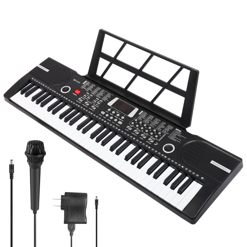 Photo 1 of (READ FULL POST) 61 Key Keyboard Piano, Electric Piano Music Keyboard with Teaching Mode, Microphone, Sheet Music Stand and Power Supply, portable keyboard piano for Beginners Keyboard Piano612