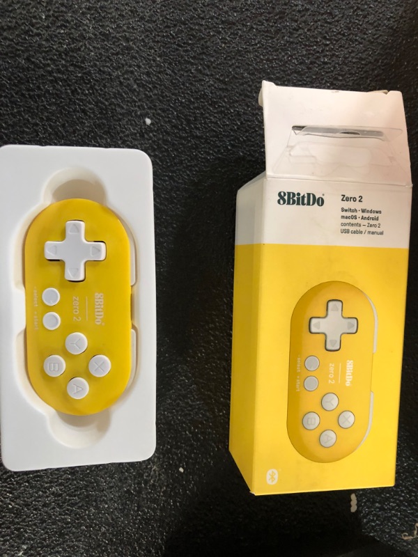 Photo 3 of 8Bitdo Zero 2 Bluetooth Key Chain Sized Mini Controller for Nintendo Switch, Windows, Android and macOS (Yellow Edition)