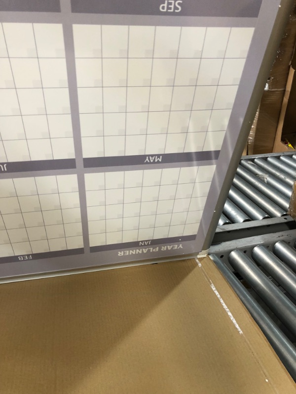 Photo 5 of **DAMAGE**
MasterVision Magnetic Dry Erase 12 Month Yearly White Board Planner, Wall Mounting, Sliding Marker Tray, 36" x 48", Aluminum Frame (GA05106830), 3' x 4' 3' x 4' 12 Month