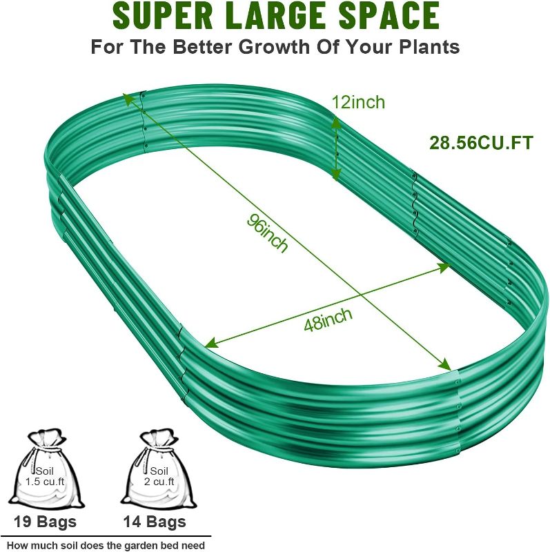 Photo 5 of (READ FULL POST) Land Guard 8×4×1 ft Green Raised Garden Bed, Vego Garden Raised Bed, Above Ground Flower Bed for Vegetables, Flowers, Herbs?Green?…