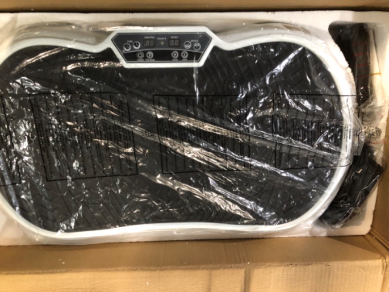 Photo 4 of Bigzzia Vibration Plate Exercise Machine 10 Modes Whole Body Workout Vibration Fitness Platform w/ Loop Bands Jump Rope Bluetooth Speaker Home Training Equipment for Weight Loss & Toning white