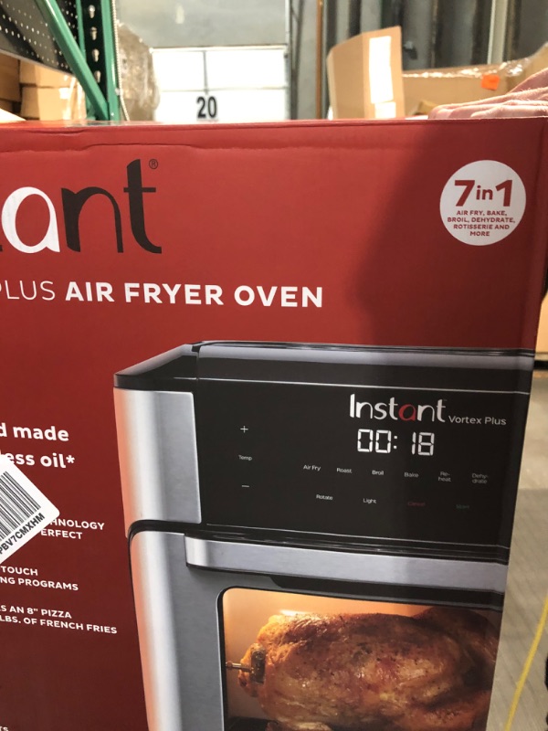 Photo 5 of **HANDLE BROKE**
Instant Vortex Plus Air Fryer Oven 7 in 1 with Rotisserie, with 6-Piece Pyrex Littles Cookware