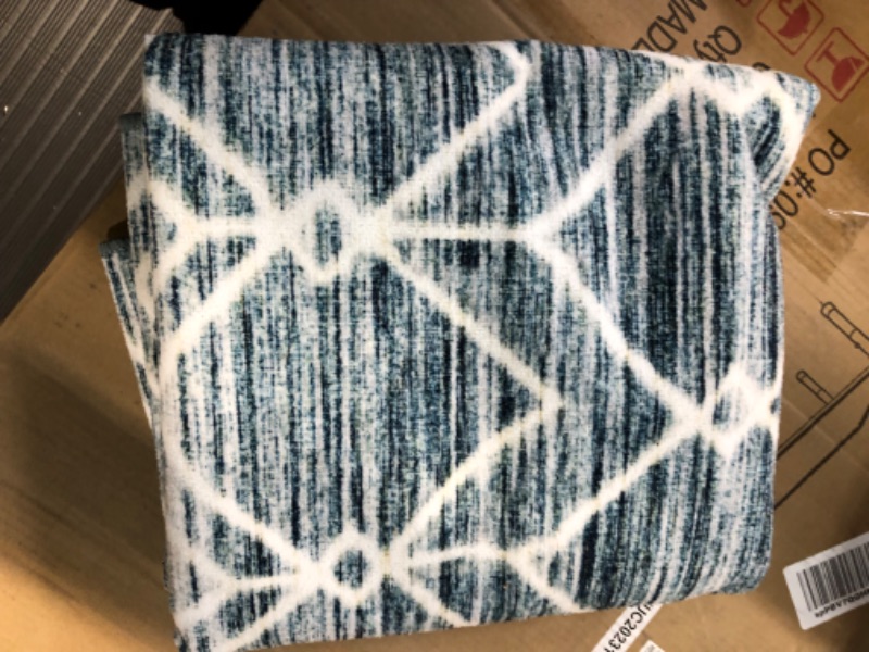 Photo 1 of (READ FULL POST) jinchan Boho Area Rug 3x5 Entryway Moroccan Rug Geometric Rug Bedroom Washable Area Rug Non Slip Low-Pile Carpet for Kitchen Bedroom Farmhouse Bathroom Doorway Teal
