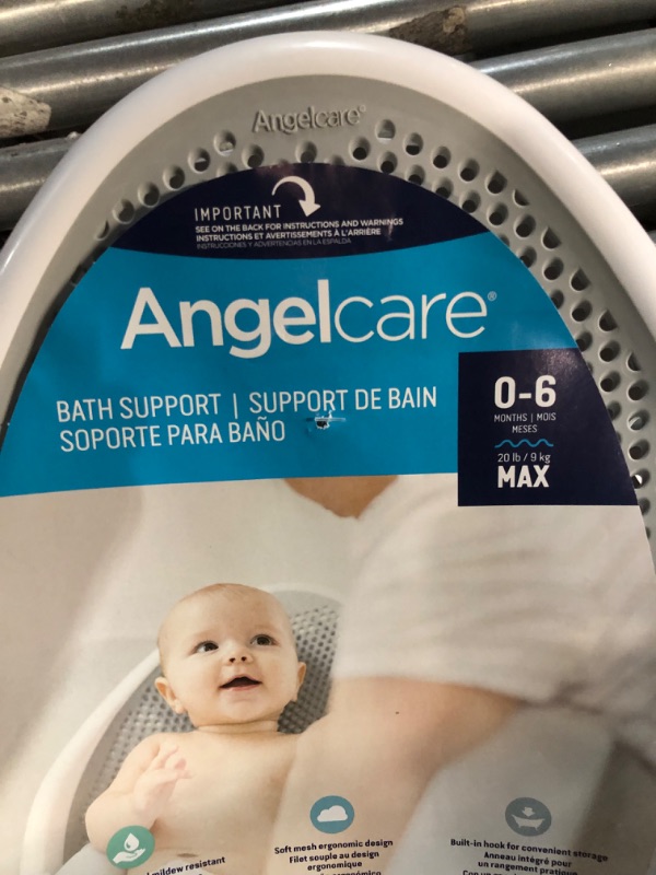 Photo 3 of Angelcare Baby Bath Support (Grey) | Ideal for Babies Less than 6 Months Old Grey 1 Count (Pack of 1)