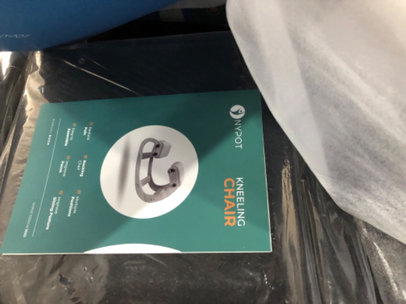 Photo 3 of NYPOT Ergonomic Kneeling Chair - Adjustable Rocking Knee Chair Posture Chair - Wooden Office Chair for Back Pain Relief - Kneeling Stool and Angled Chair - Desk Chair for Home (Casual, Black)