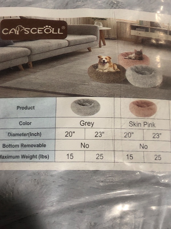 Photo 1 of * see all images *
CAPSCEOLL Calming Dog Cat Bed Round Donut Dog Bed Warming Soft Fluffy
