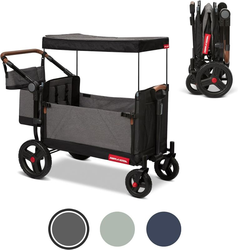 Photo 1 of ***MISSING PARTS - SEE COMMENTS***
Radio Flyer Atlas Stroll N Wagon, Folding Wagon for 1+ Years - Gray