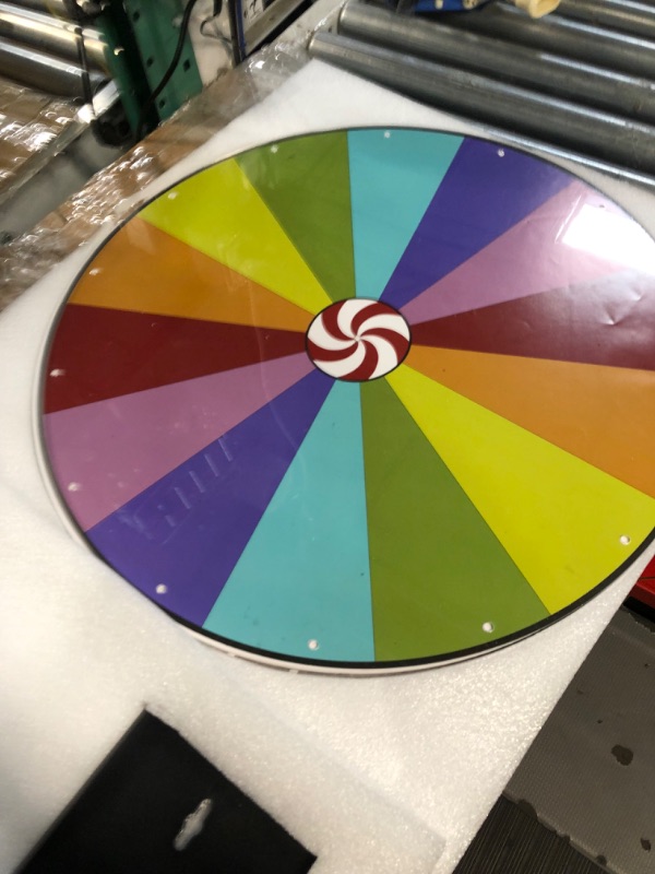 Photo 5 of *READ NOTES*
ARTISHION 5 in 1 Color Prize Wheel - 24 Inch Wall Mounted or Tabletop Roulette Spinning Wheel, Heavy Duty Metal Base with Dry Erase Marker and Eraser for Trade Show, Carnival, Win Fortune Spin Games 24 Inch Dual Use Heavy Duty Prize Wheel